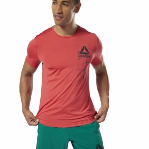 Reebok Workout Ready ACTIVCHILL Graphic T Shirt Herren - Rot - DE 806-GDC